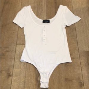 Vici white rubbed body suit - tee